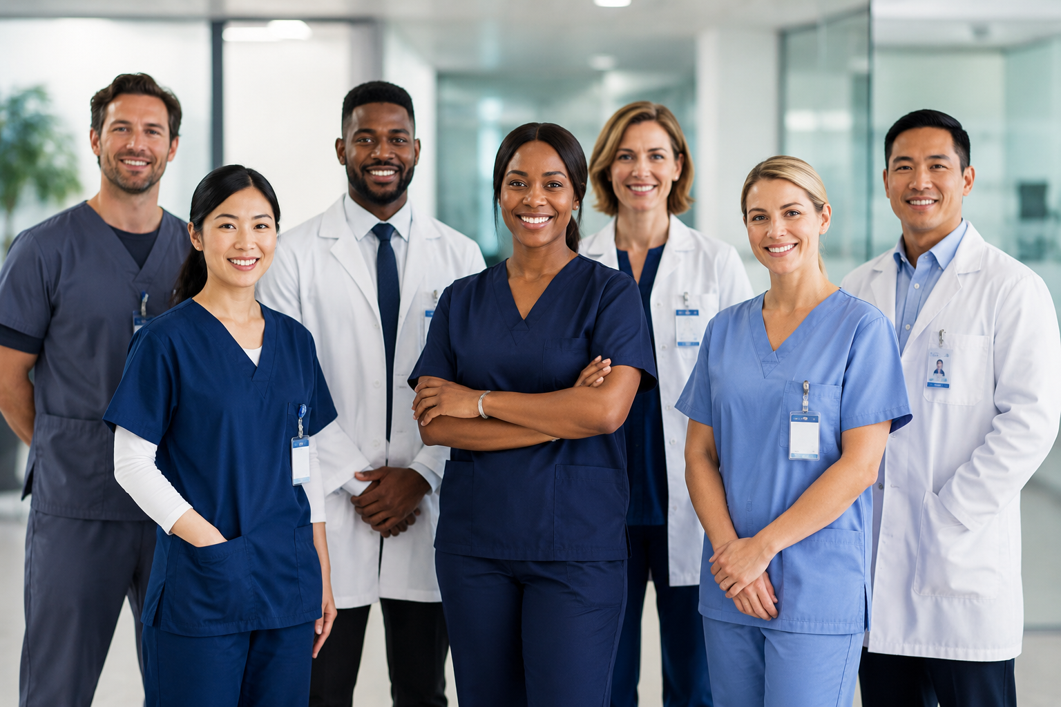 Professional healthcare staffing team